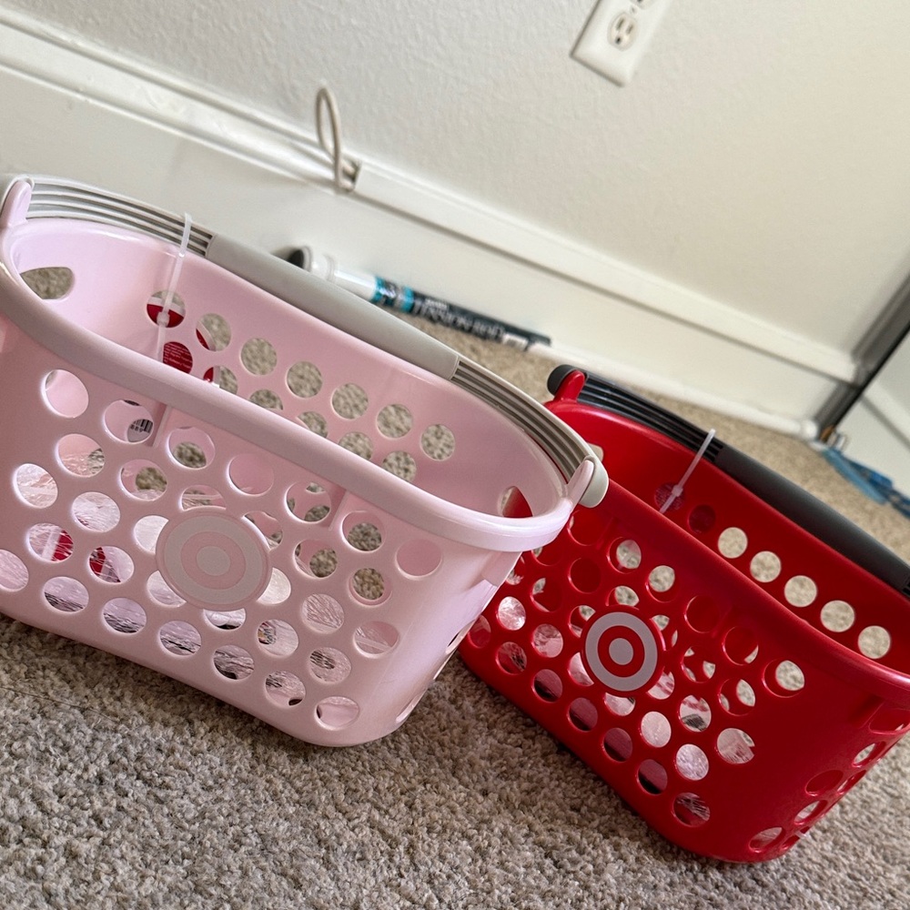 Target Pink and Red Shopping Baskets